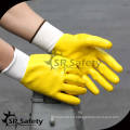 SRSAFETY 13G forro de nylon hecho punto guantes de nitrilo completos de la industria de la seguridad revestidos / guantes de trabajo nitrile de seguridad amarillo